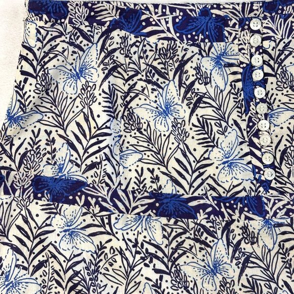 KAREN MILLEN Skirt Blue Floral Tiered Fit & Flare Sz 6 Feminine Butterfly Boho - Picture 14 of 14